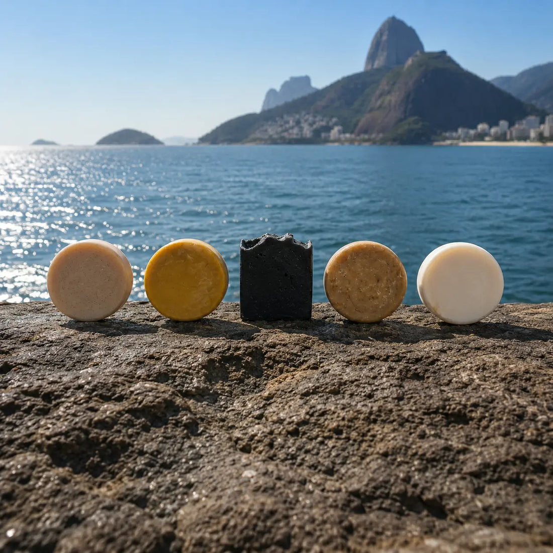 Colección de jabones y shampoos en barra maro naturals, cosméticos colombianos cruelty-free alineados con la Resolución 0814 de 2026 del INVIMA