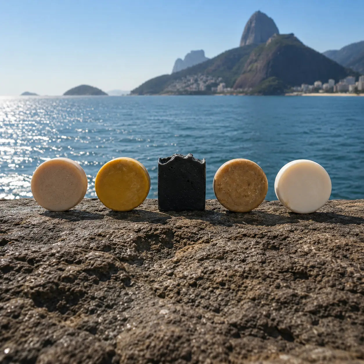 Colección de jabones y shampoos en barra maro naturals, cosméticos colombianos cruelty-free alineados con la Resolución 0814 de 2026 del INVIMA